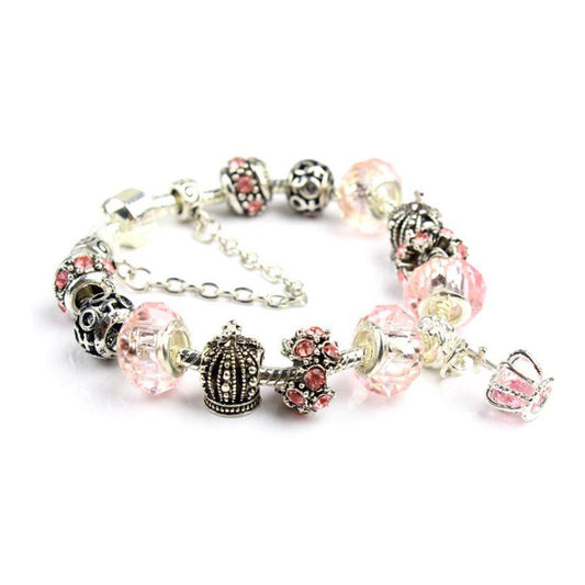 Women's Colorful Crystal Crown Beaded Handmade Glass Bracelets