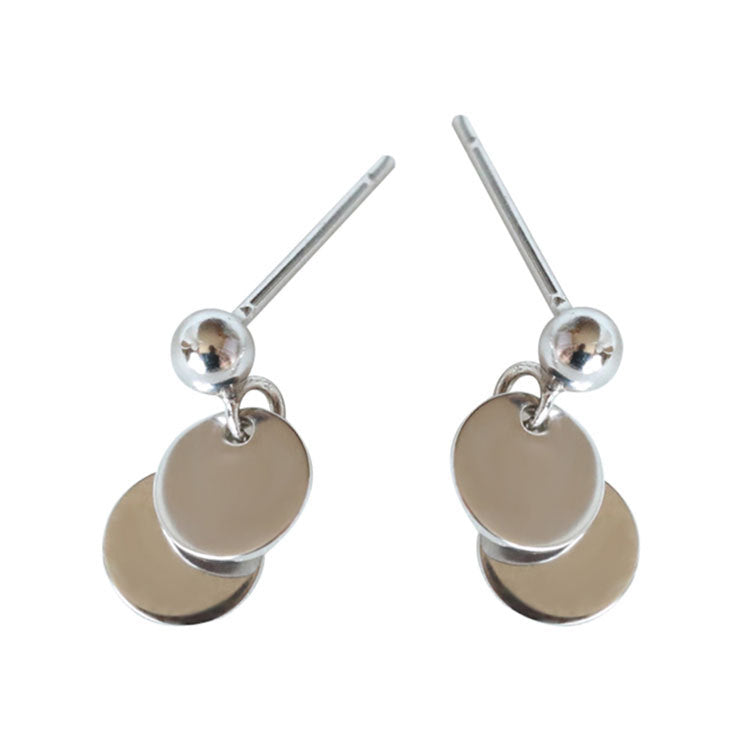 Fashion Fresh Simple Sterling Sier Small Pair Round Earrings