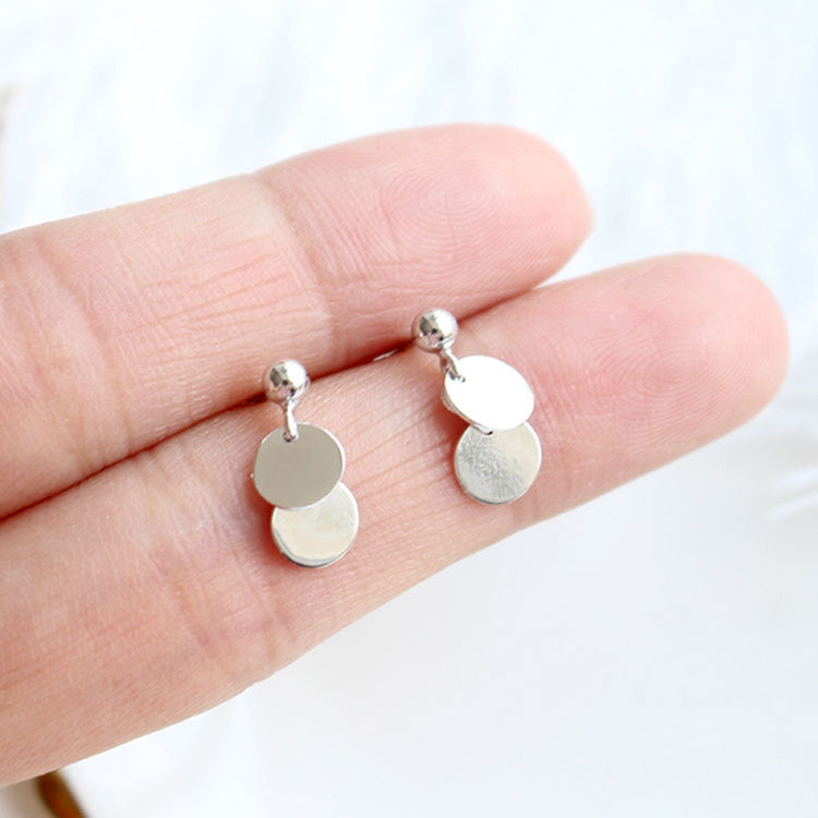 Boucles d'oreilles rondes en argent Sterling, simples et fraîches, à la mode, petite paire