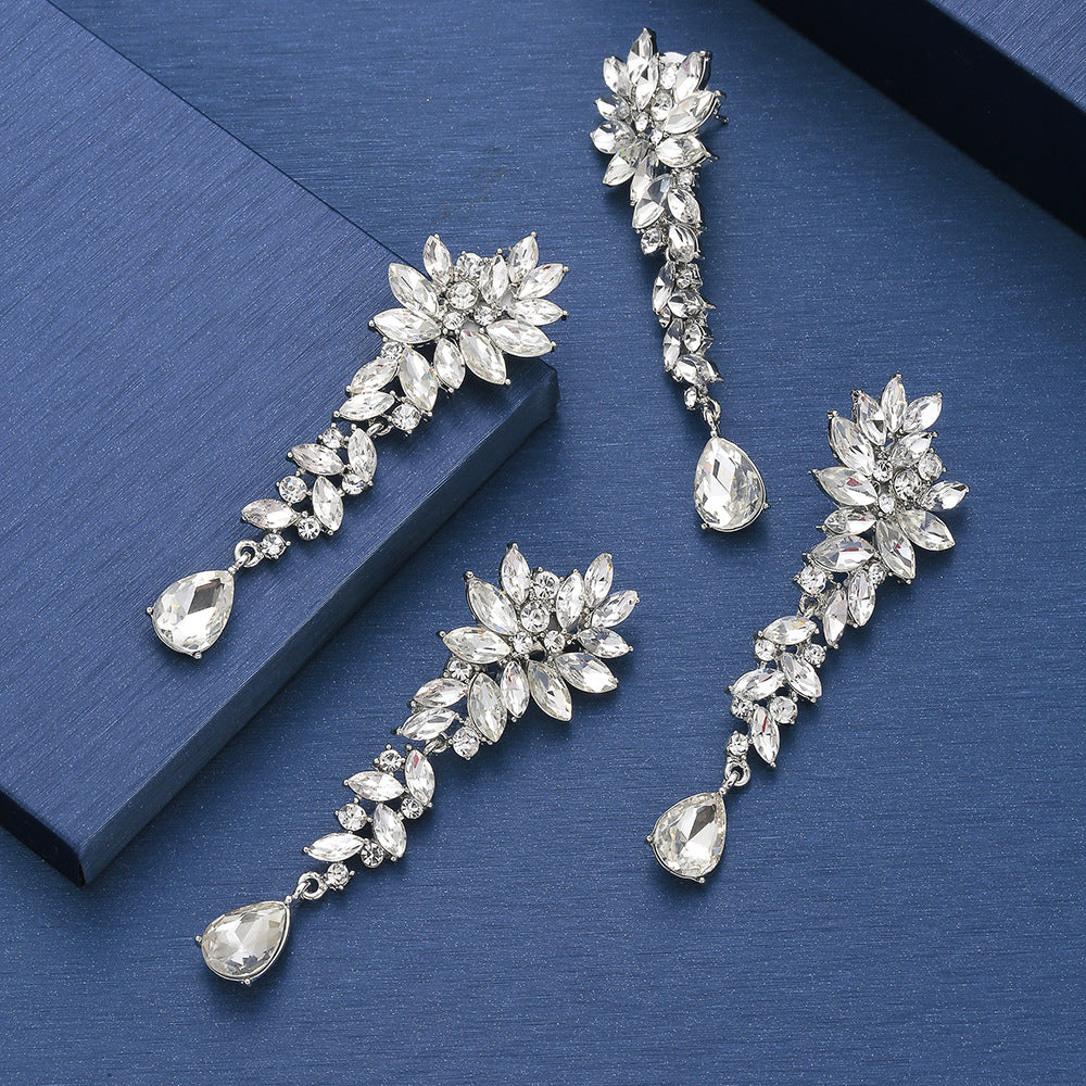 Women's Simple Long Dress Fashion Zircon Earrings