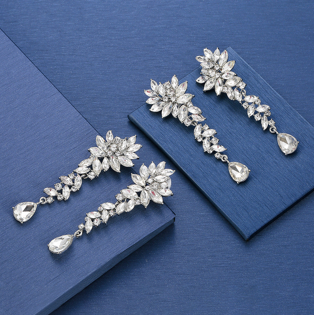 Women's Simple Long Dress Fashion Zircon Earrings