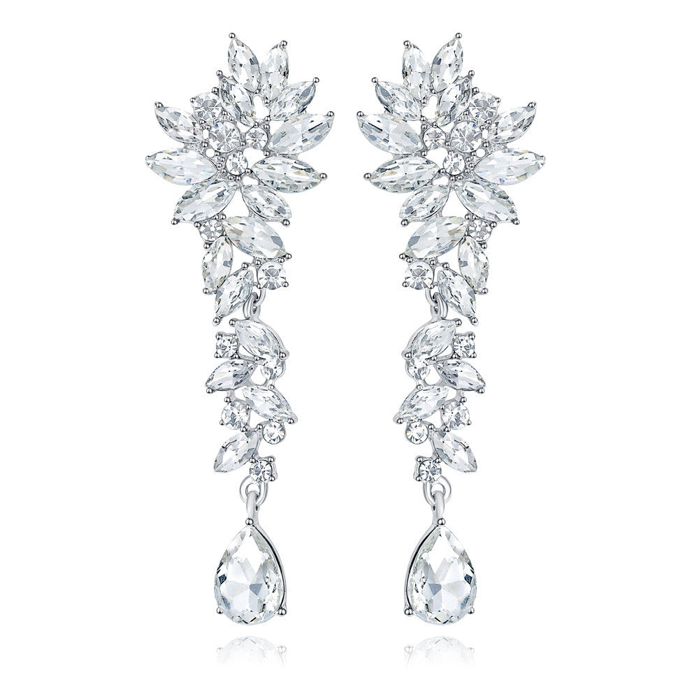 Women's Simple Long Dress Fashion Zircon Earrings