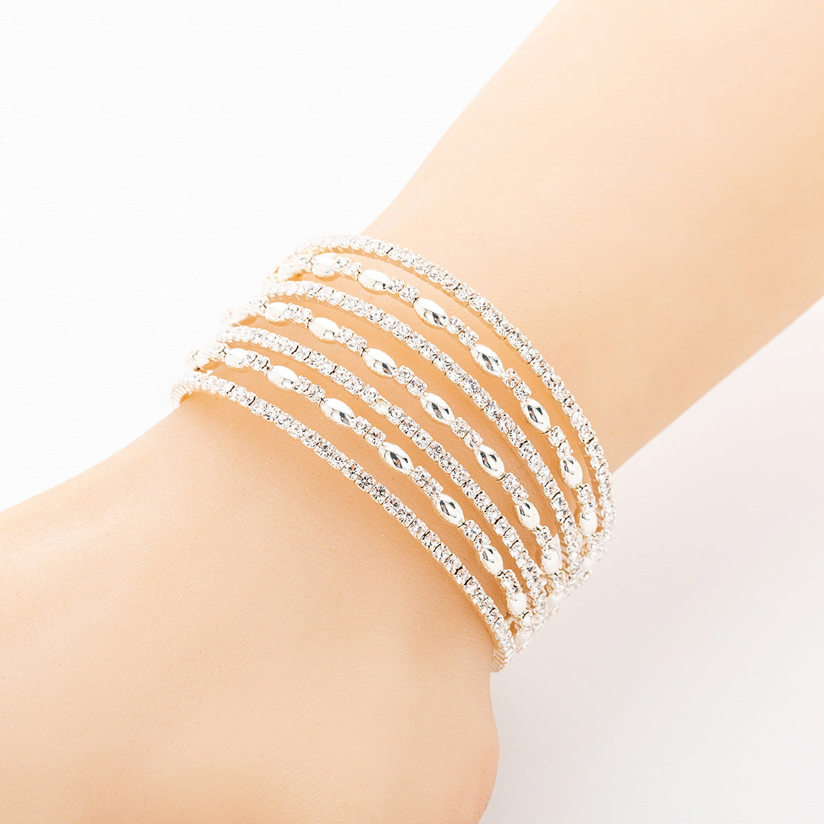 Women's Full Diamond Fashion Handmade Wide For Bracelet