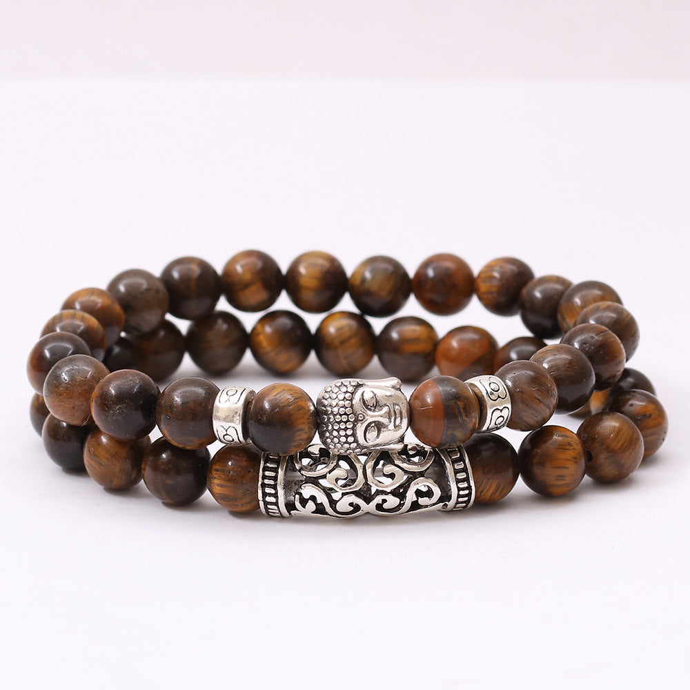 Alloy Buddha Head Pattern Copper Tube Bracelets