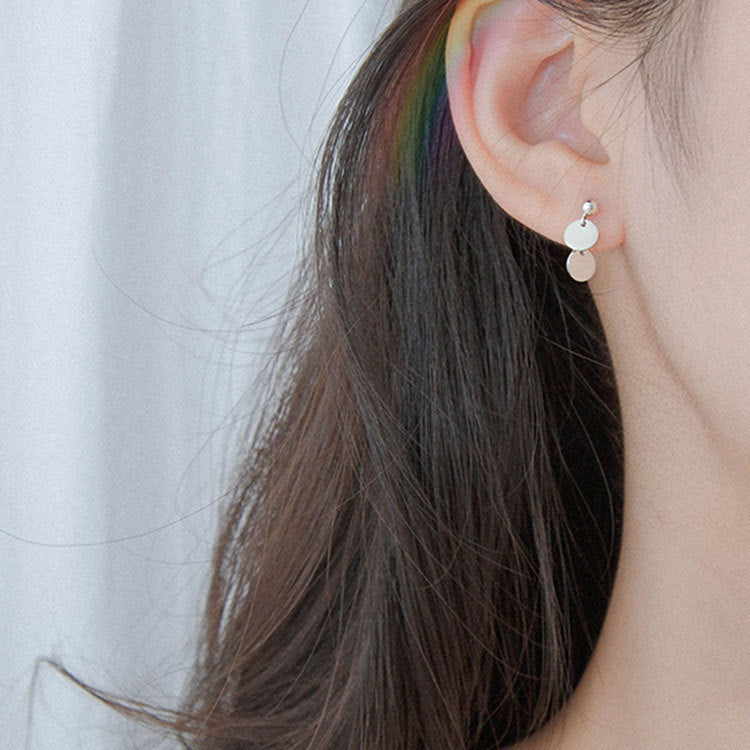 Boucles d'oreilles rondes en argent Sterling, simples et fraîches, à la mode, petite paire