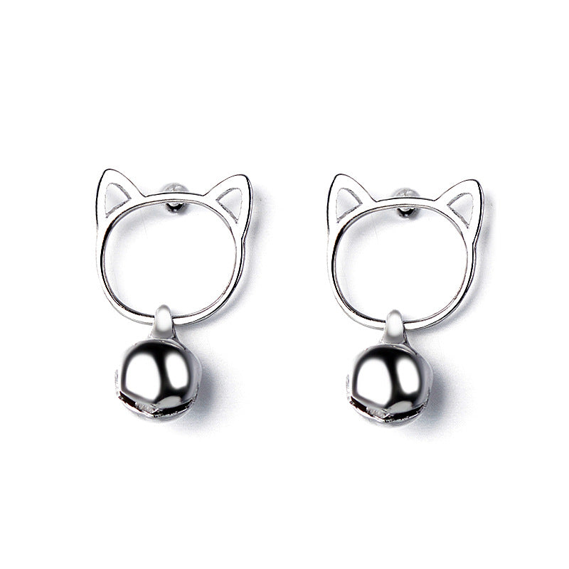 Gu Cute Bell Cat Female Temperament Earrings