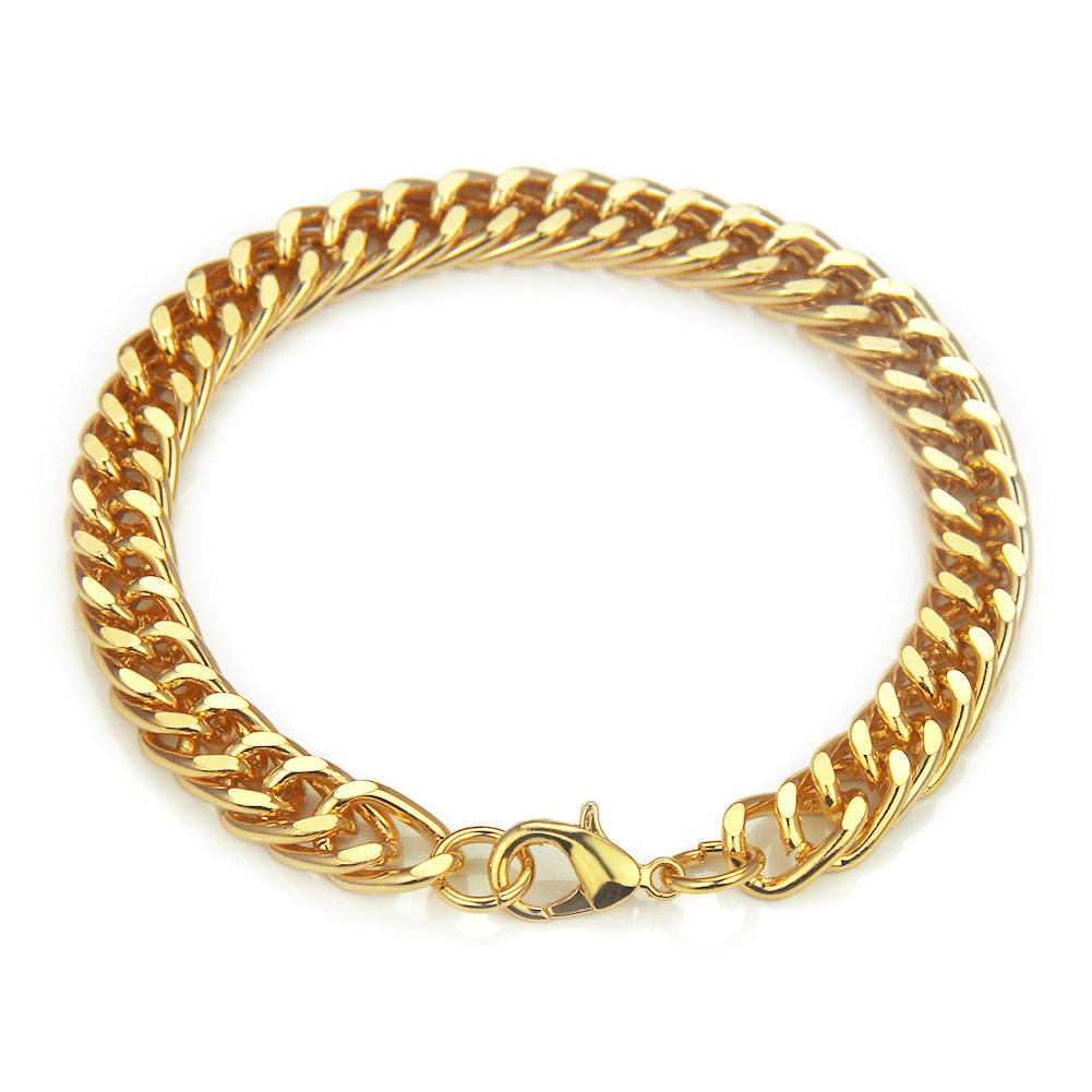 Hip Hop Fashion Domineering Thick Gold Bracelets