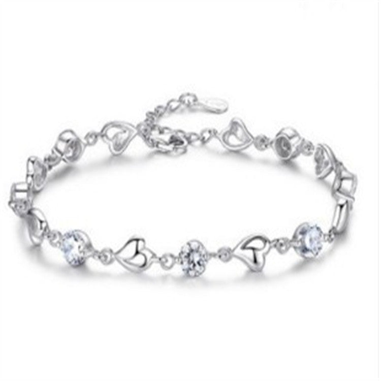 Sier Plated Heart Female Irregular High Sense Simple Fashion Bracelets