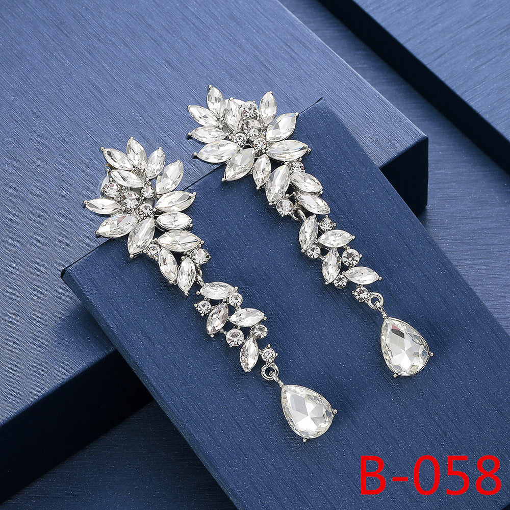Women's Simple Long Dress Fashion Zircon Earrings
