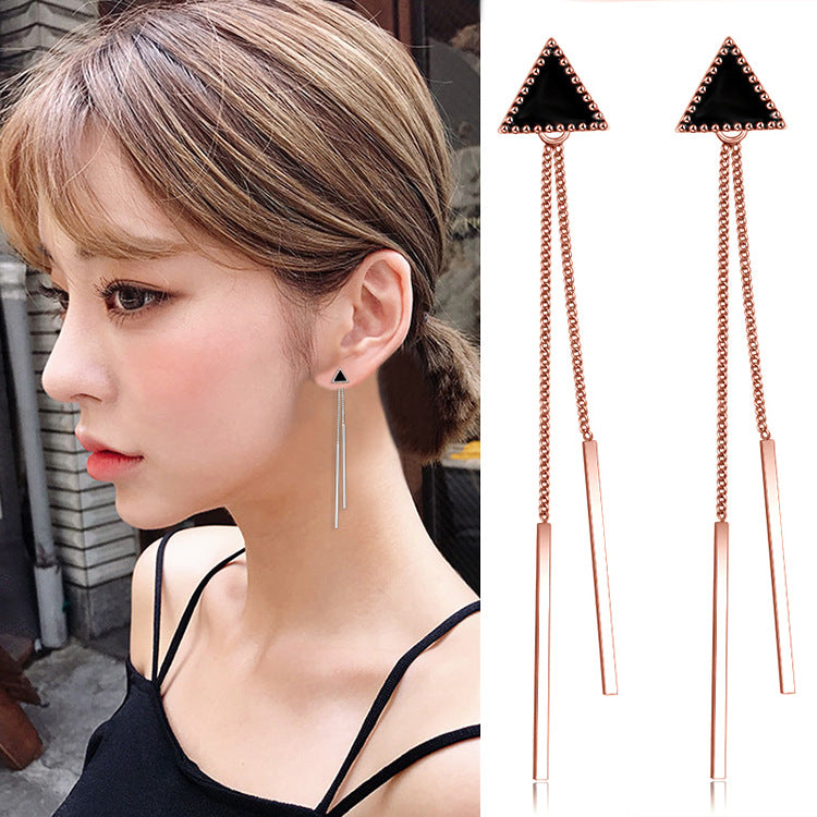 Long Eardrops Simple Tassel Geometric Personalized Earrings