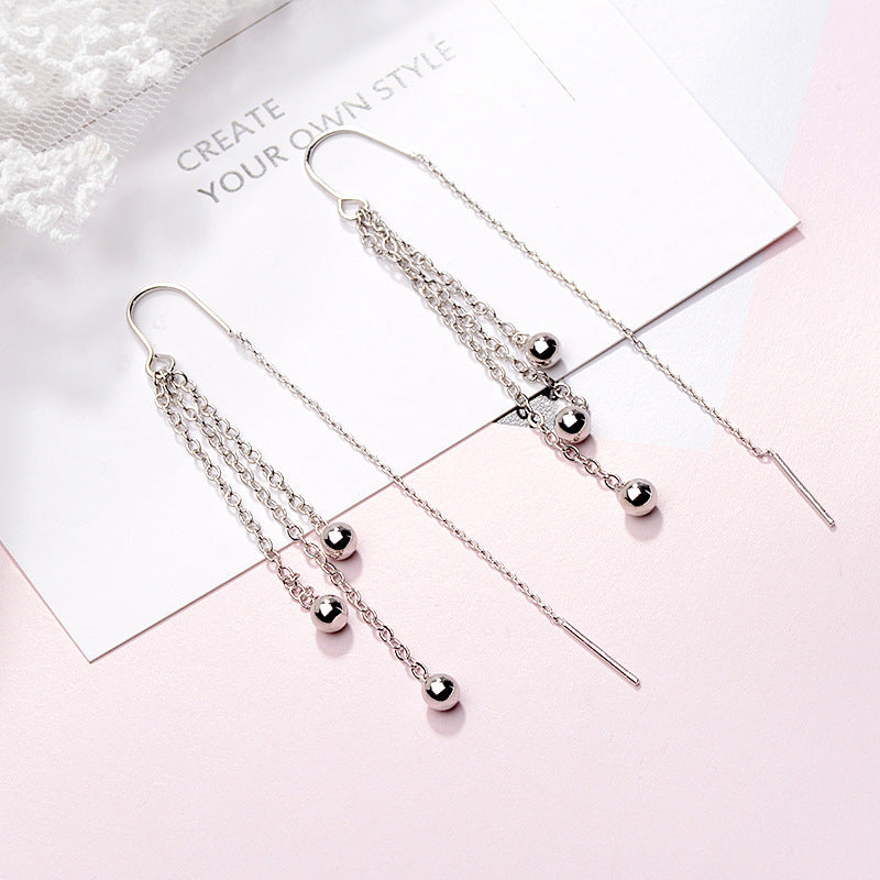 Women's Gu Niche Long Ear Chain Simple Artistic Earrings