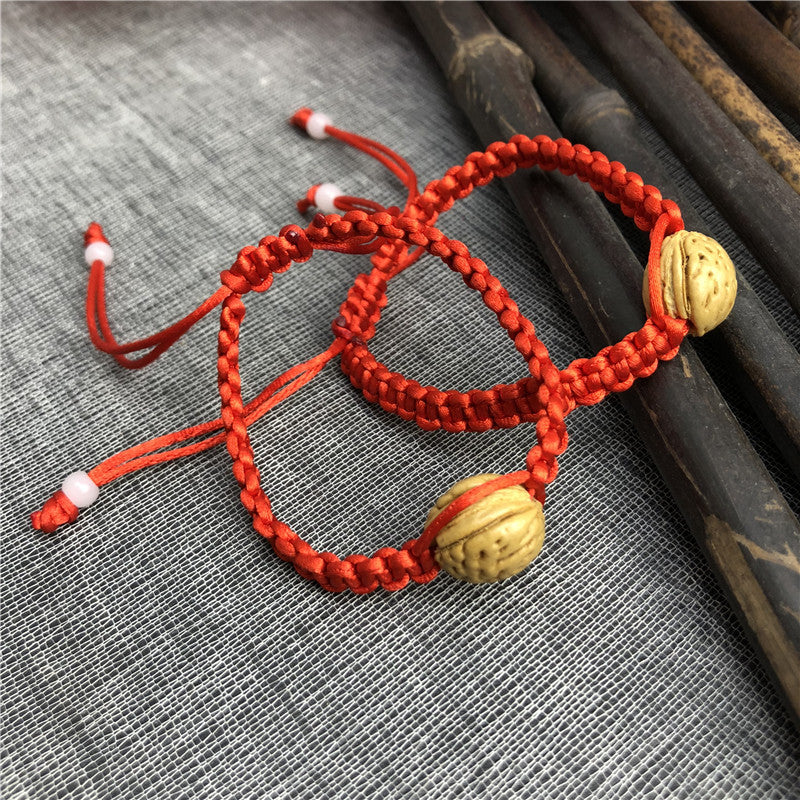 Natural Peach Pit Red Rope Hand-woven Lucky Bracelet