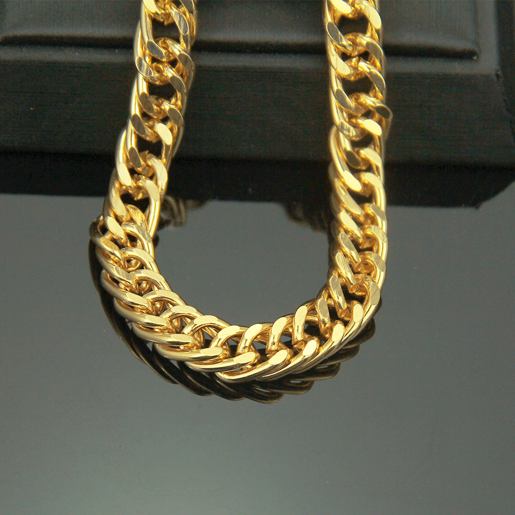 Hip Hop Fashion Domineering Thick Gold Bracelets