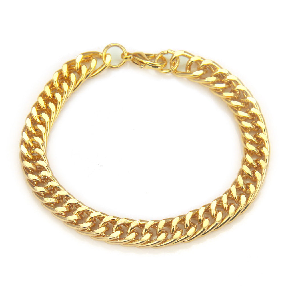 Hip Hop Fashion Domineering Thick Gold Bracelets