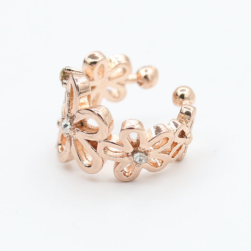 Korean Style Lady Flower Diamond Ears Ear Clip