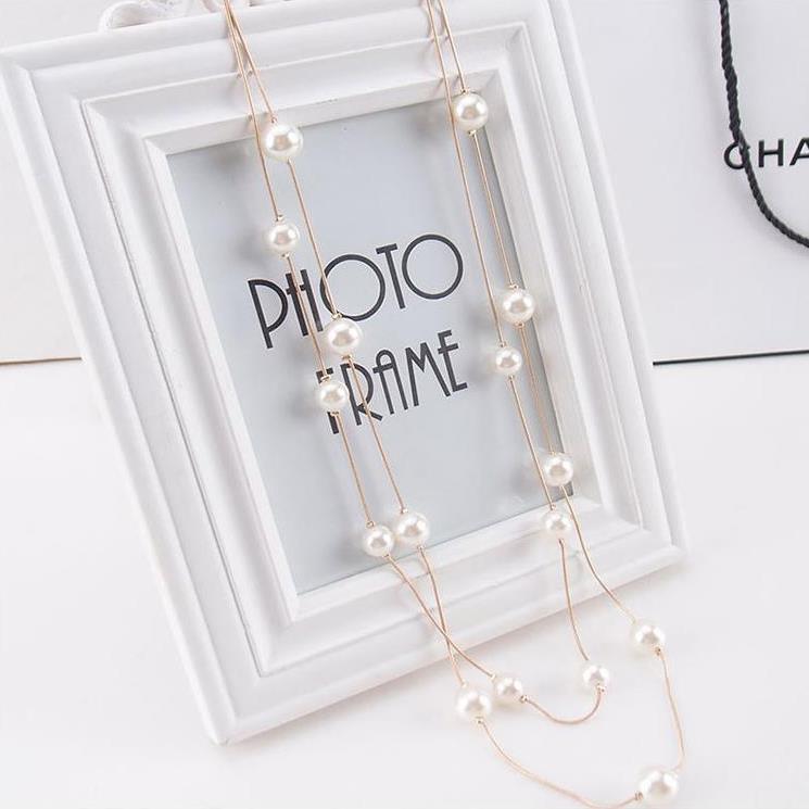 Korean Style Multilayer Fashion Pearl Sweater Necklaces