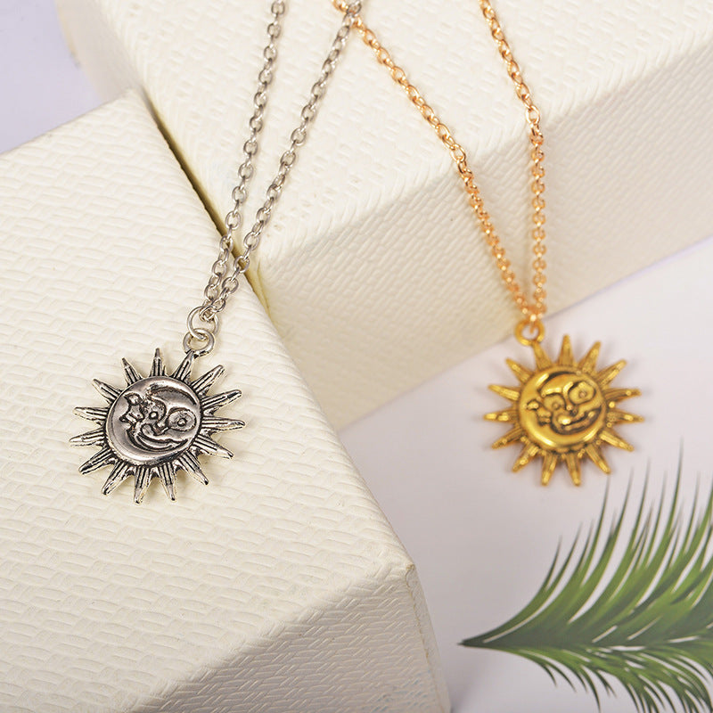 Trendy Golden Sun Pendant Personalized Creative Necklaces