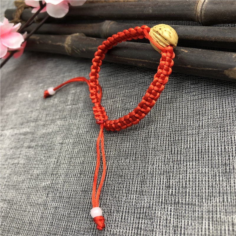 Natural Peach Pit Red Rope Hand-woven Lucky Bracelet