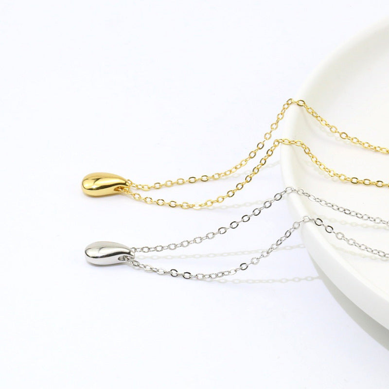 Hot Korean Simple Graceful Style Water Drop Clavicle Necklaces