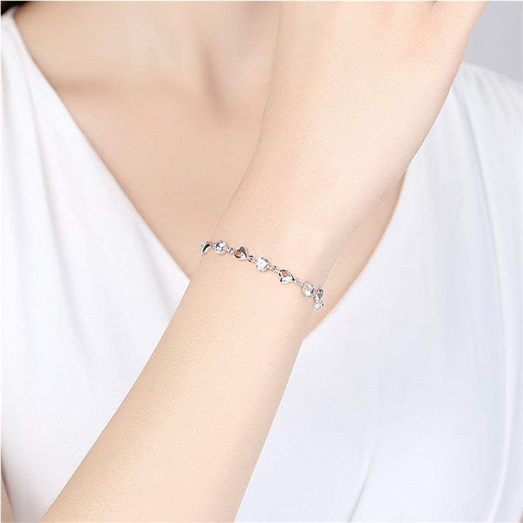 Sier Plated Heart Female Irregular High Sense Simple Fashion Bracelets