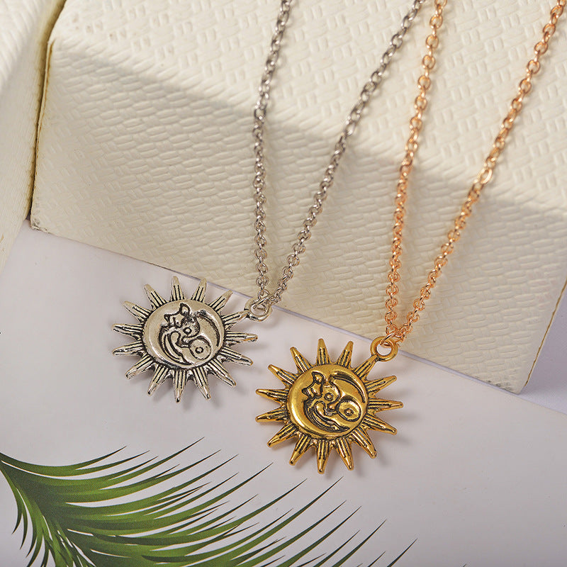 Trendy Golden Sun Pendant Personalized Creative Necklaces