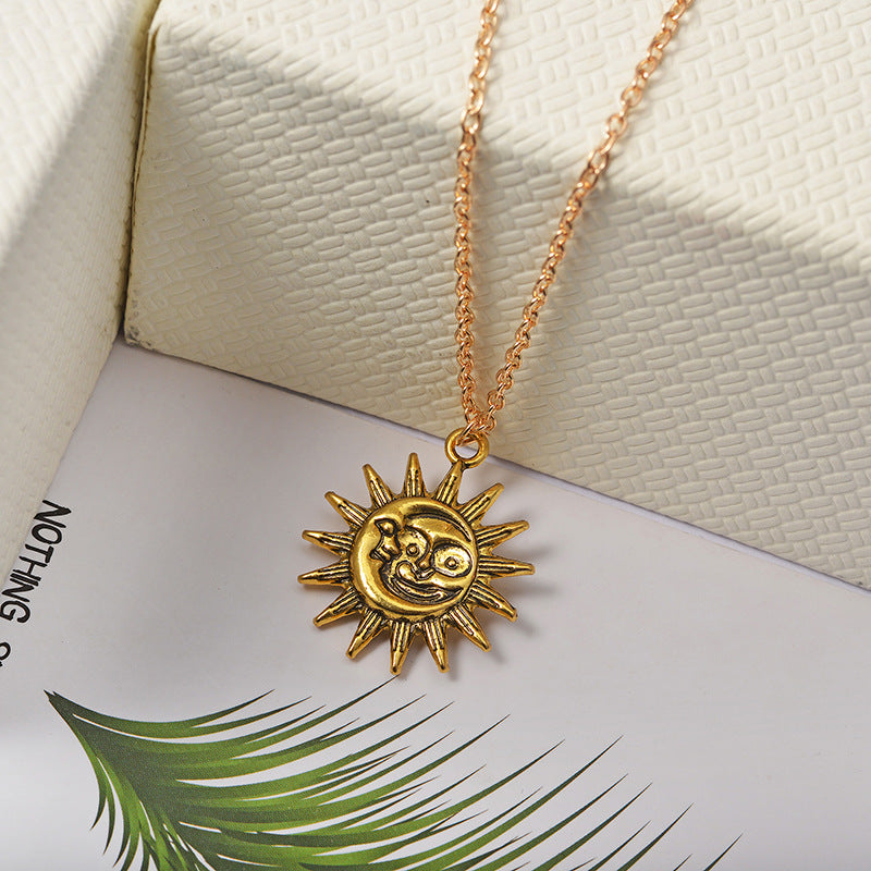 Trendy Golden Sun Pendant Personalized Creative Necklaces