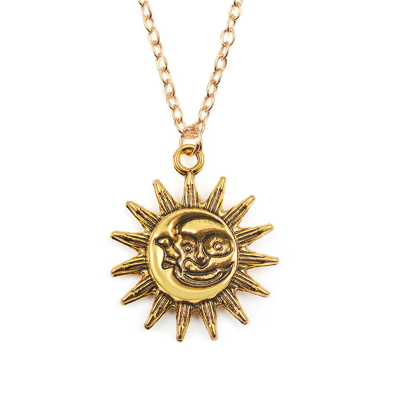 Trendy Golden Sun Pendant Personalized Creative Necklaces