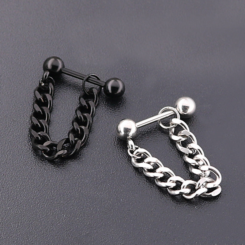 Punk Hip Hop Fashion Simple Titanium Steel Earrings