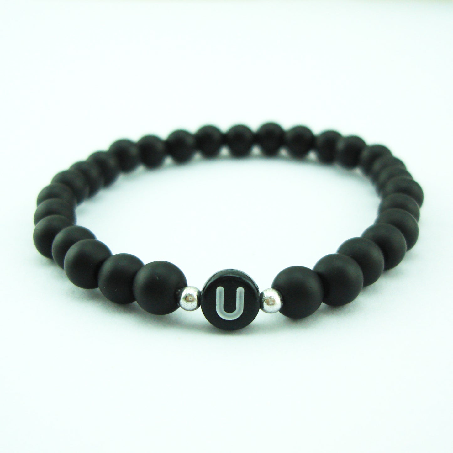 Style Free Match Letter Frosted Imitation Black Bracelets