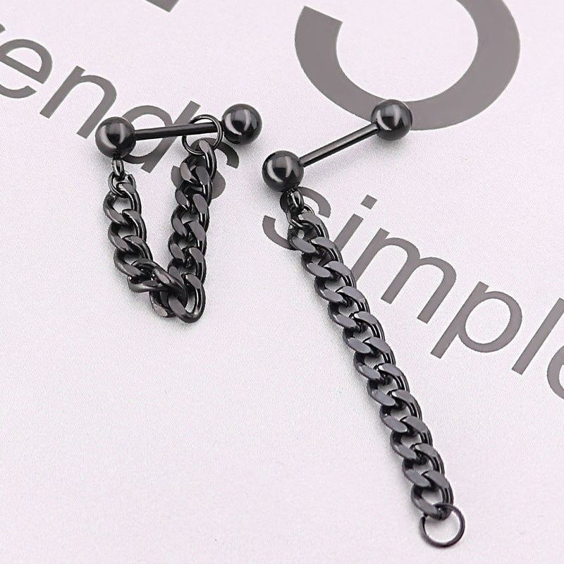 Punk Hip Hop Fashion Simple Titanium Steel Earrings