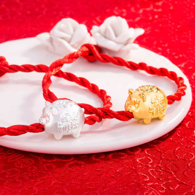 Bracelets personnalisés simples coréens en corde rouge et couple du zodiaque pour femmes et hommes