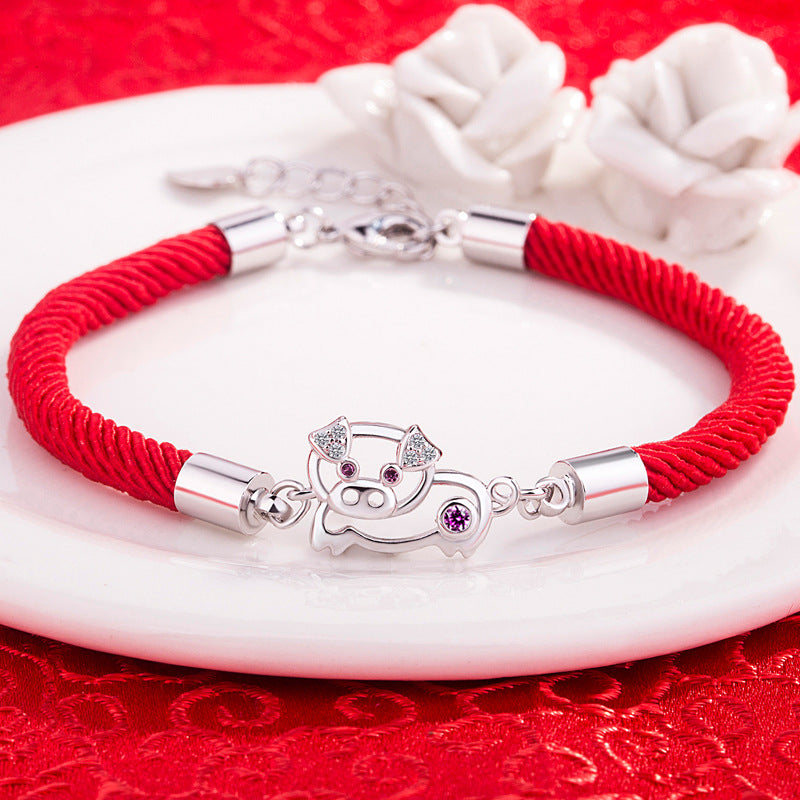 Life Zodiac Pig Red Rope Creative Fashion Hand Bracelets