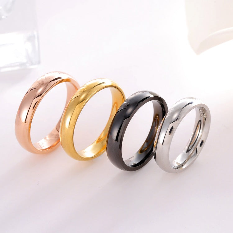 Plate Titanium Steel Stainless Glossy Tail Korean Style Rings