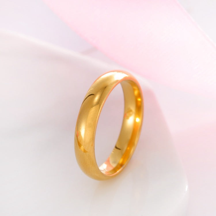 Plate Titanium Steel Stainless Glossy Tail Korean Style Rings