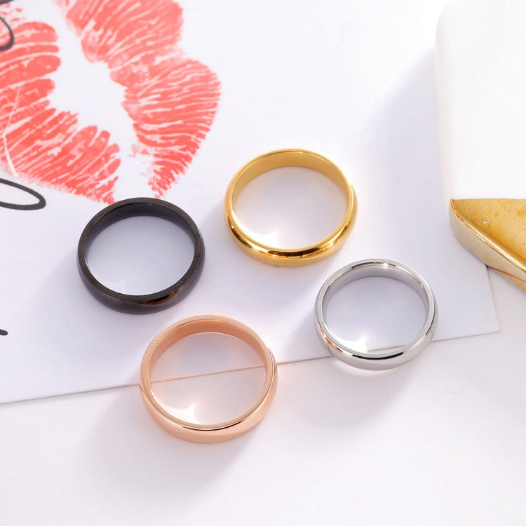 Plate Titanium Steel Stainless Glossy Tail Korean Style Rings