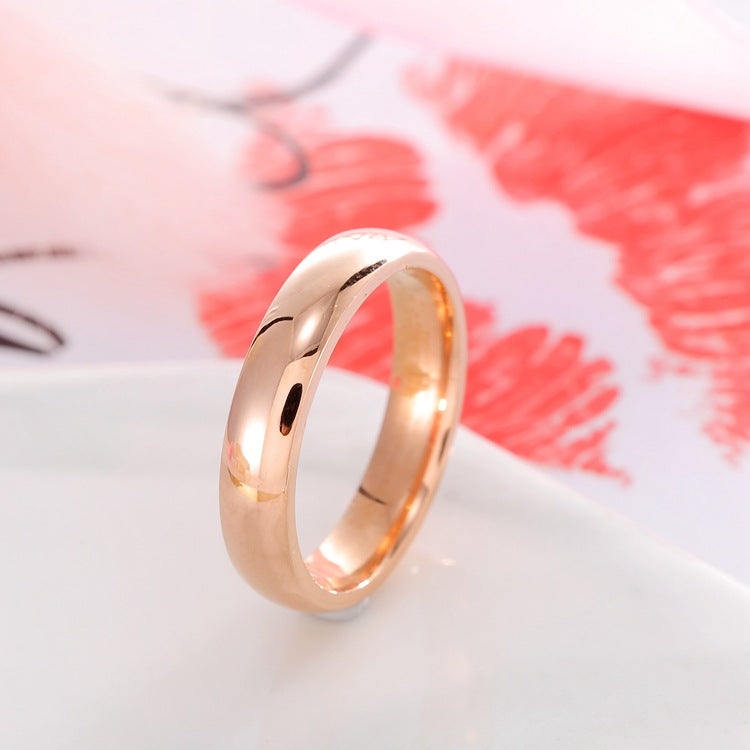 Plate Titanium Steel Stainless Glossy Tail Korean Style Rings