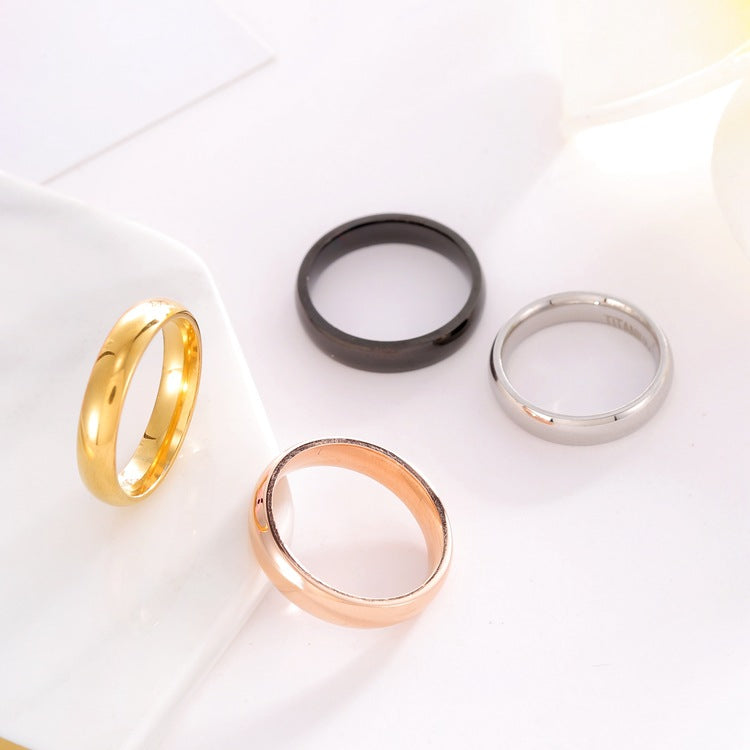 Plate Titanium Steel Stainless Glossy Tail Korean Style Rings