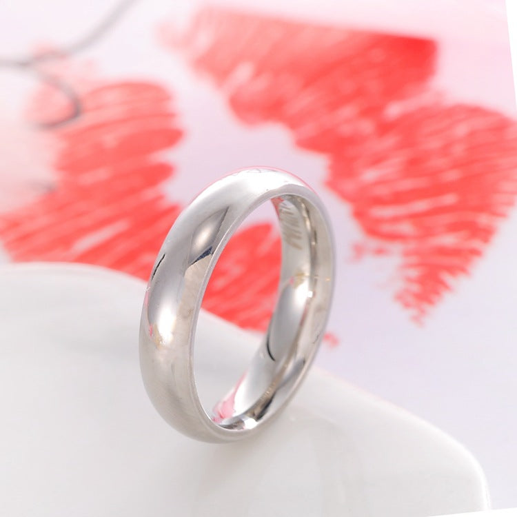 Plate Titanium Steel Stainless Glossy Tail Korean Style Rings