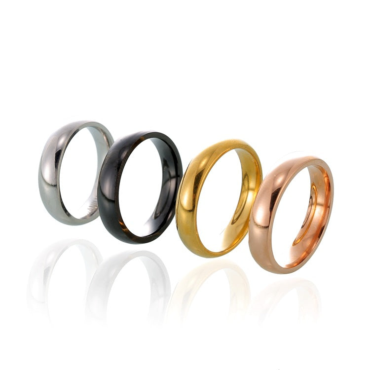 Plate Titanium Steel Stainless Glossy Tail Korean Style Rings