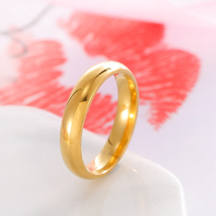Plate Titanium Steel Stainless Glossy Tail Korean Style Rings