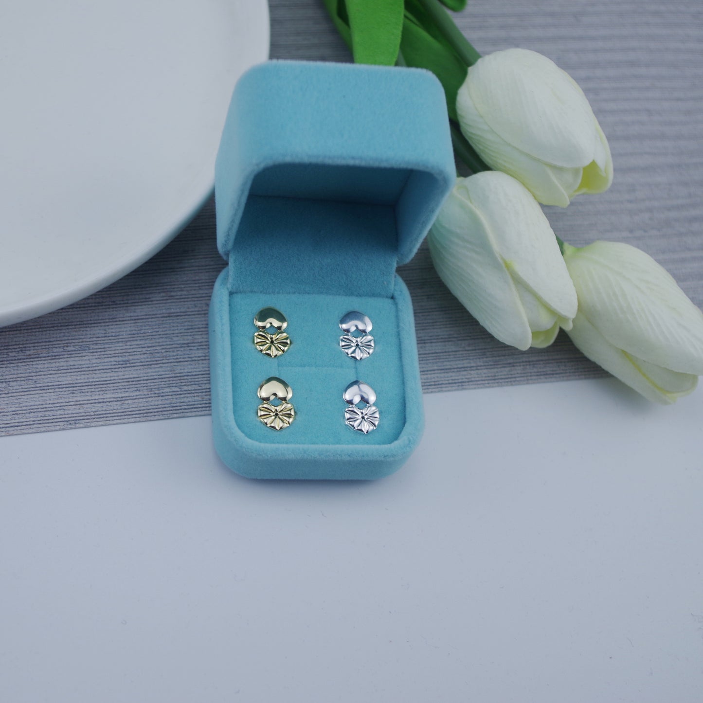 Aid Buckle Lifter Heart-shaped Pure Copper Earrings