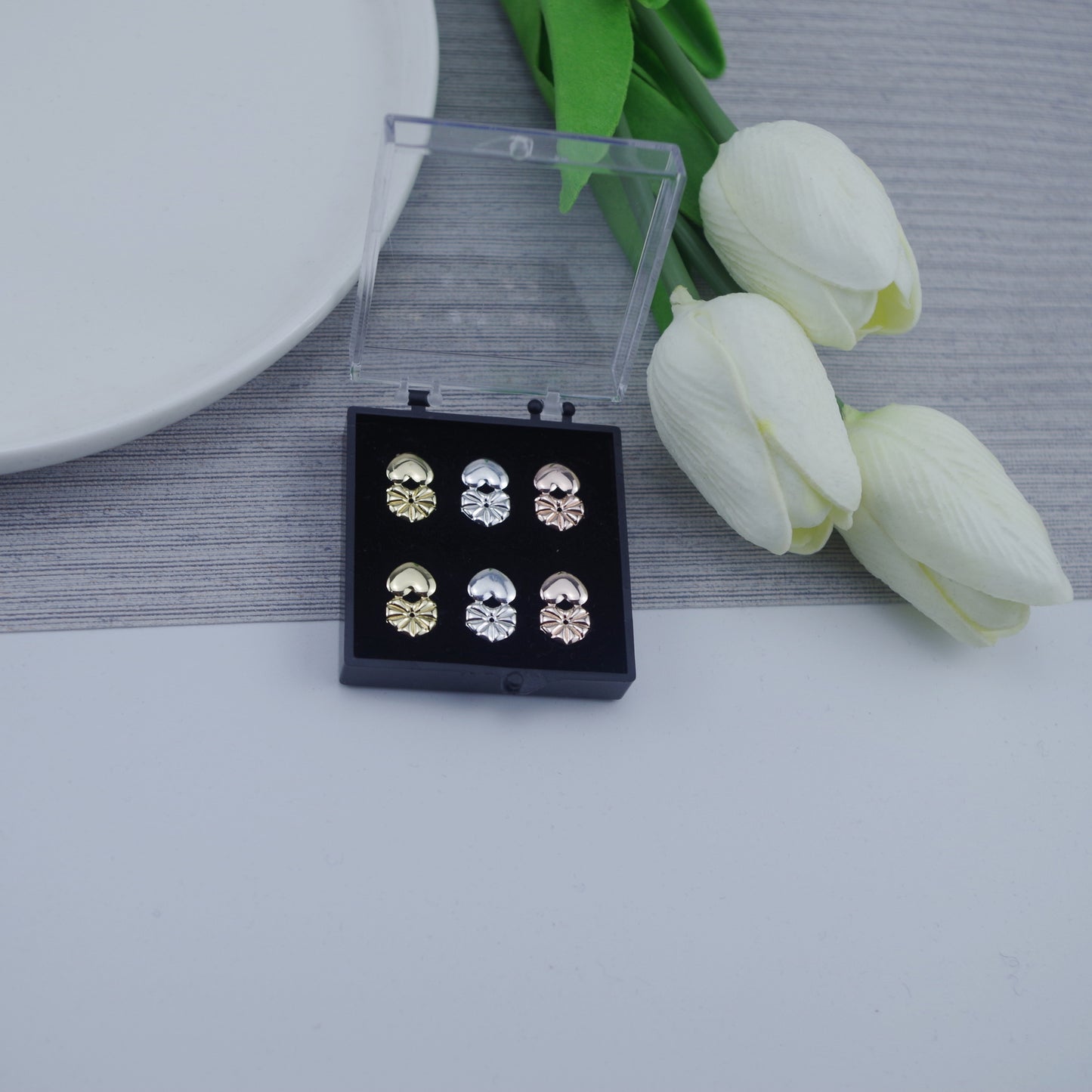 Aid Buckle Lifter Heart-shaped Pure Copper Earrings