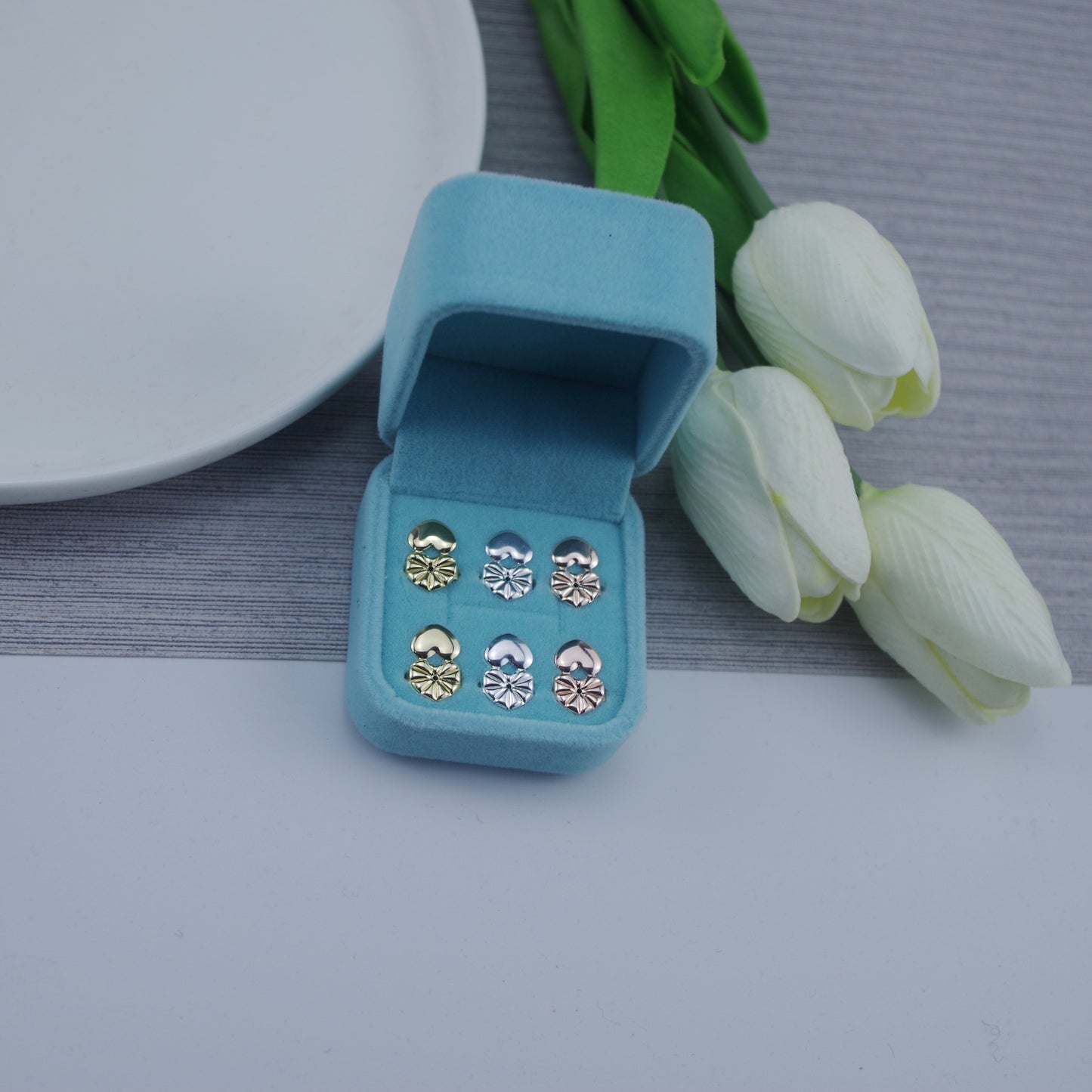 Aid Buckle Lifter Heart-shaped Pure Copper Earrings