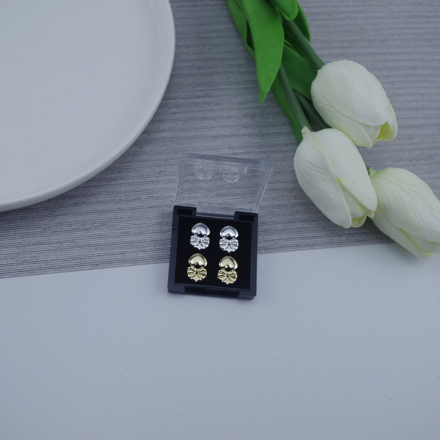 Aid Buckle Lifter Heart-shaped Pure Copper Earrings