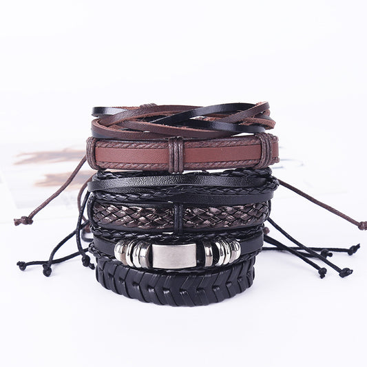 Einfache Vintage-Tragearmbänder aus Rindsleder