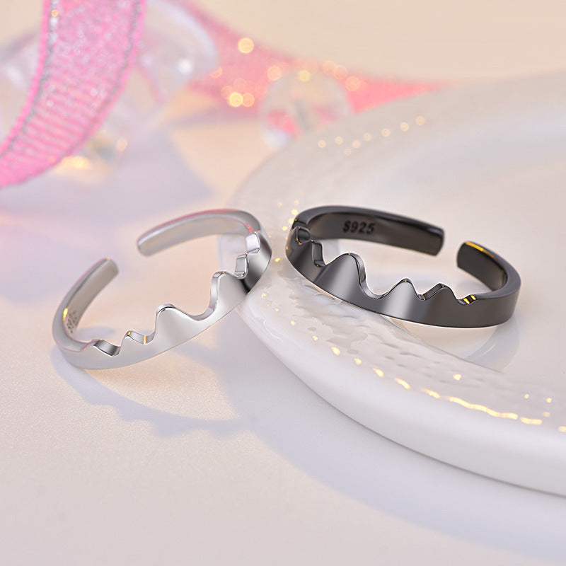 Women's & Men's & Couple And Open Wave Curve Rings