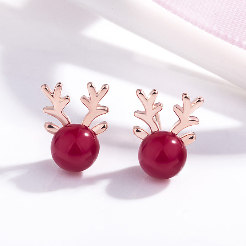 Women's Korean Style Mori Artistic Elk Pomegranate Earrings