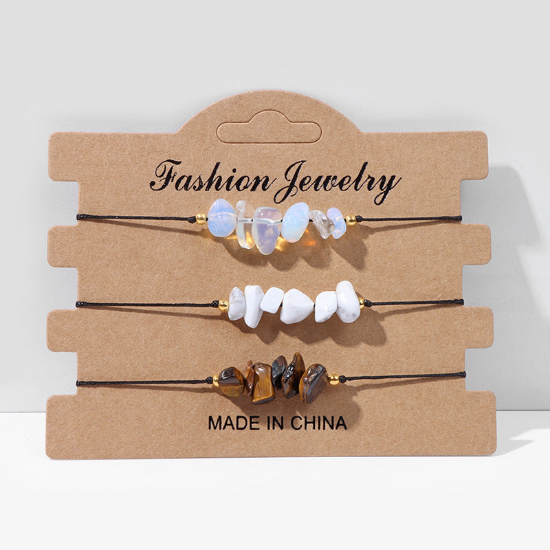 Natural Crystal Gravel Female Irregular Rough Stone Bracelet