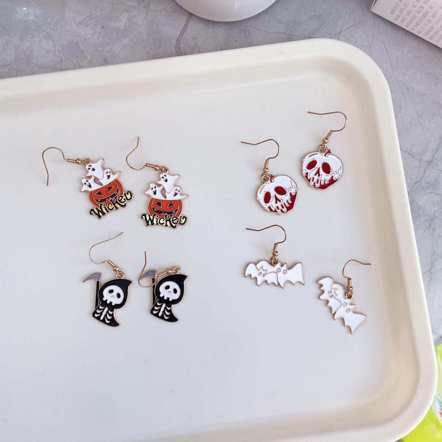 Halloween Pumpkin Skull Personality Cartoon Ghost Earrings