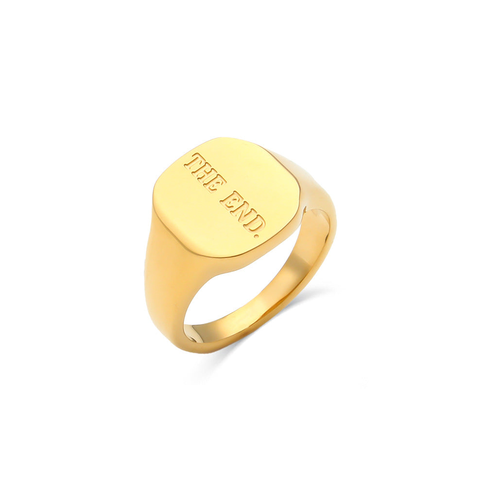 Women's Letters Special Interest Light Luxury Fashion Ring